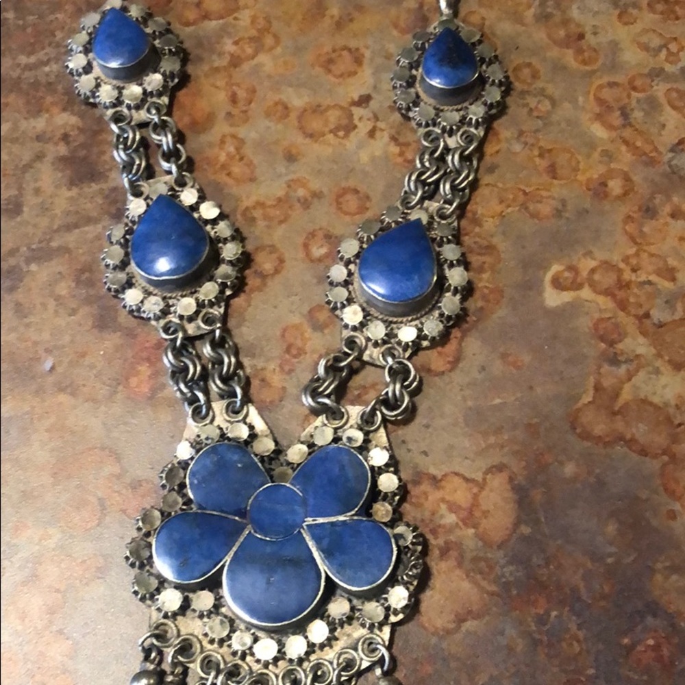Moroccan lapis necklace